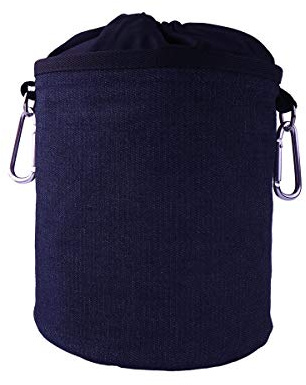 trendfinding Bolsa portátil para pinzas de ropa de mezclilla y algodón con dos mosquetones resistentes, cierre de cordón y tope de metal para colgar y guardar 150 pinzas de la ropa