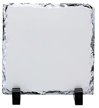 MR.R Sublimation Blanks Square Rock Slate Photo Plaque Picture Frame, Customized Photo Frame Novelty For Wedding,Birthday,Baby Birth,5.9 x 5.9 inch (15 x 15 cm)