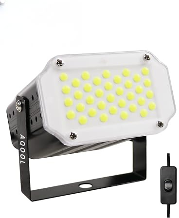 AQOOL White Strobe Light, Super Bright 36 LED Strobe Lights Sound Activated & Flash Speed Control Mini Strobe Lights for Halloween Christmas Clubs DJ Birthday Room Dance(No Remote)