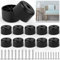 SCHYIDA 12 PCS Pieds de Meuble Plastique, Hauteur 25 mm, Pieds de Meuble Ronds pour Canapé, Couleur Noir, 24 Vis Incluses (Deux Tailles)