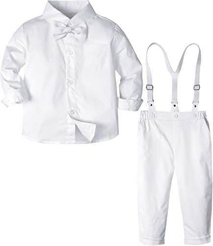 A&J DESIGN Christening Outfits for Boys Toddler Baptism Clothing Formal Gentleman Dress Suit 2-3T White