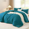 Luofanfei Baumwolle Bettwäsche 200x220 Petrol Blau Einfarbig Muster Renforce Baumwollbettwäsche Premium Uni Modern Weiche Bettbezuge und Kissenbeüge 80x80 cm mit Reißverschluss