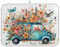 Geschirrabtropfmatte Hellblauer Lkw Mit Blumen Fliegen Im Frühling Abtropfgestel Leicht Zu Reinigen Geschirr Trockenmatte Saugfähigkeit Geschirr-Trockenmatte 41X46cm