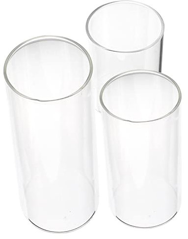 ULTECHNOVO 3pezzi Portacandele in Vetro Trasparente Paralume Portacandele in Vetro Copricandele per Decorazioni Domestiche e Speciali