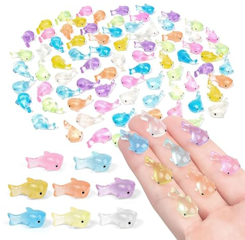80 brillanti mini figure di squalo in resina, piccole figure animali in resina, confezione grande per case di bambole in miniatura, giardini delle fate micro, acquari, nascondigli, lavori di