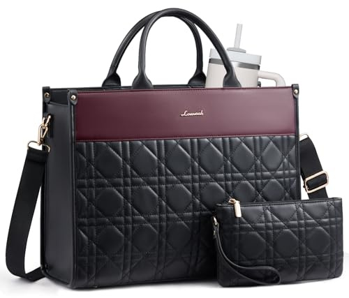 LOVEVOOK Laptop Tote Bag for Women,Waterproof Leather Work Bag for Teacher,Business Office Work Bag Briefcase,Gifts for Women