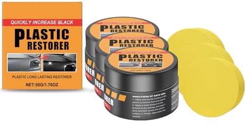 Bilinteriör, kräm, bilvård, polerpasta för grundligt detaljarbete | polerrengöring, plast och läder, vårdkräm bil för ventilationsgaller, fälg, instrumentbräda, säte, mittkonsol (3 st)