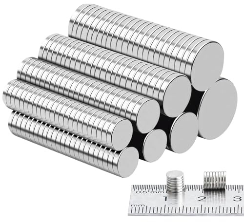 360pcs Neodymium Magnets, Small Magnets Set, 80pcs 6x2mm, 100pcs 5x2mm, 80pcs 4x2mm, 100pcs 3x1mm, Tiny Round Magnet for Crafts, Fridge, Whiteboard, and DIY, N52 Strong Magnet with Storage Box