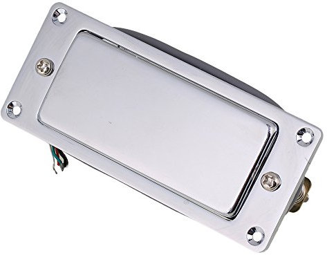 Yibuy Humbucker-Tonabnehmer, Gitarren-Pickup, aus Zinklegierung, f¨¹r Mini-Gitarre, E-Gitarre, 92?x 37?mm silber
