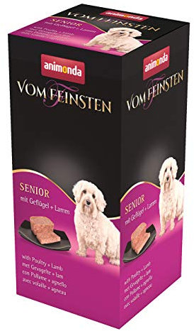 animonda vom Feinsten Senior Hundefutter nass mit Geflügel + Lamm (6 x 150 g), Hundefutter ab 7 Jahren, ohne Getreide ohne Zucker, mit frischen, fleischigen Zutaten