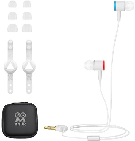 AMVR Noise Isolating Earbuds Earphones Custom Made for Quest 2 VR Headset, with 3D 360 Degree Sound In-Ear Headphones and Earphone Silicone Holders (White)