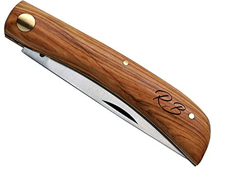 GRAVURE CONCEPT Couteau De Pays Terroir En Olivier Personnalisable - Couteau Personnalisé - Idée Cadeau