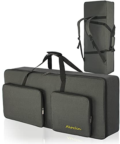 AKOZLIN 61 Key Keyboard Bag Portable Electric Piano Padded Case Gig Bag Universal Waterproof Oxford Thicken Gig Bag with 10mm Pearl Padded 42.1×17.7×6.6