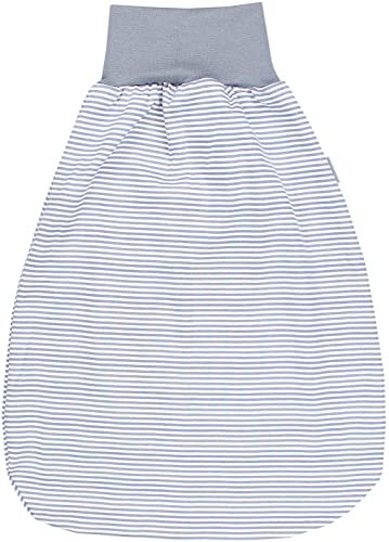 TupTam Baby Strampelsack mit breitem Bund – Unwattierter Schlafsack Baby aus Baumwolle für Frühling & Sommer, Farbe: Streifenmuster Dunkelgrau, Größe: 0-6 Monate