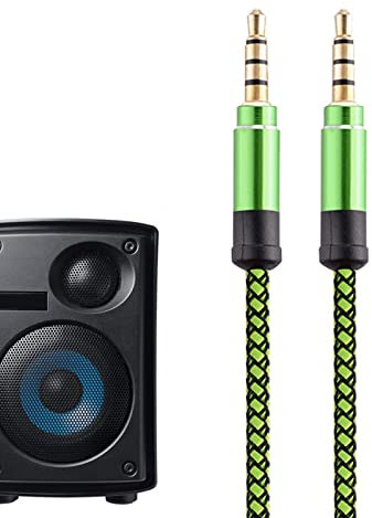 Vigcebit Cord for Car,1.5m 3.5mm Long Heavy Duty Nylon Braided Cable - Male to Male Jack iliary Cord Extension Adapter for Speaker Car Audio Headphone