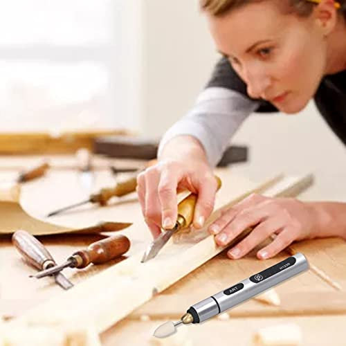 Mini Meuleuse Stylo Rechargeable Réversible CW CCW 3 Vitesses Réglable électrique Outil de Meulage Rotatif Multifonction intégré Batterie pour Ponçage Polissage Forage