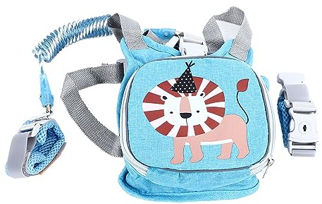 Correa de Arnés para bebé, 1,5 M 2 en 1, Mochila para Niños, Correa de Seguridad para Evitar la Pérdida de Niños, Arnés para Muñeca para Uso en Exteriores (Azul)