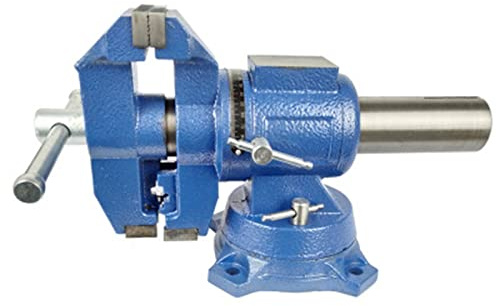 Sindipanda Tornillo de banco profesional giratorio de 5', 125 mm, rotación de 360grados, para lijadoras planas, máquinas herramientas EDM y WEDM, tornillo de banco de hierro dúctil, color azul