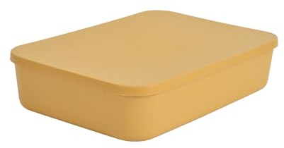 Homéa, Boite avec Couvercle Plastique 5,5L 35 x 25 x h,8 cm Ocre