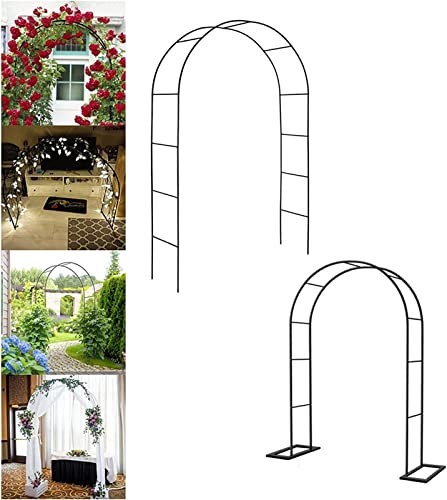 Rosenbogen, Garten-Torbogen Aus Metall, Pergola Rankhilfe Verzinkt Rost, Laubengang Rankgestell Mit Sockel Für Verschiedene Kletterpflanzen, Einfache Montage, 6 Größen,180x220x40CM
