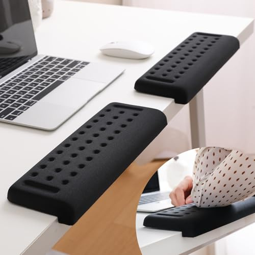 Dahoon Holly Supporto per scrivania a L, set da 2 pezzi, supporto per palmo, polso, avambraccio e gomito per il bordo del tavolo o della scrivania, antiscivolo, imbottitura in memory foam (30*10cm)