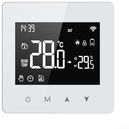 Desiumite Thermostat intelligent WiFi pour contrôle par application Tuya, contrôleur de température numérique programmable avec boutons tactiles, commande vocale, antigel, hebdomadaire