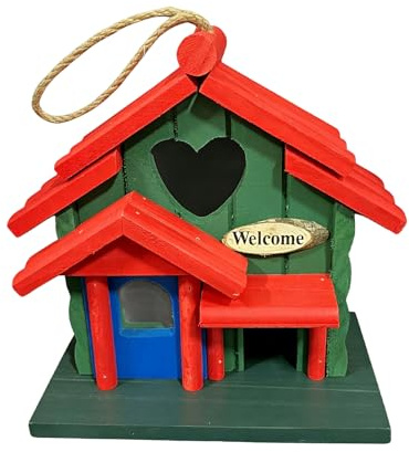 Maisons À Oiseaux En Bois,Nid Décoratif d'Extérieur Élégant,Maisons Mignonnes pour Merlebleus d'Extérieur - pour Moineau Troglodyte Inséparable Canari Extérieur Jardin Cour Porche Patio Balcon Pelouse
