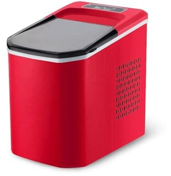 Bärbar ismaskin for bänkskiva, helautomatisk ätbar isbitsmaskin for hemmabar, kontor för Hem/Kök/Kontor(Red)