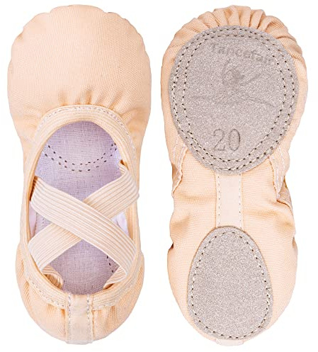 Tancefair Balettskor Canvas Balett Dansskor Balett Flats Split Lädersula Gymnastik Dans Yoga Skor för småbarn Flickor Kvinnor