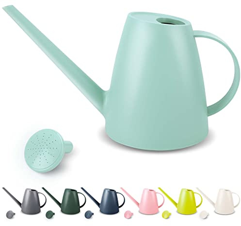 Watering Can for Indoor and Outdoor Plants - Long Spout Water Can for Garden, Flower, House Plants - 1.8L/1/2 Gallon (Green)