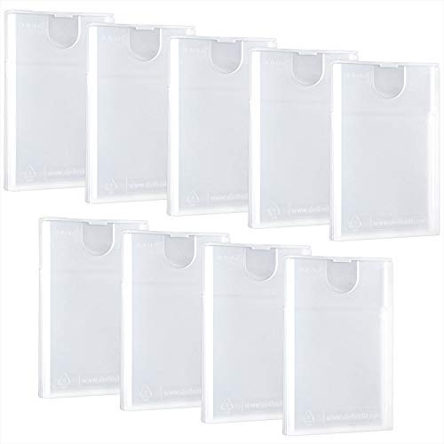 Frienda Plastic Business Name Card Holder Clear Pocket Credit Card Case with Top Open Portable Slim Office Storage Box Business Pocket Carrier for Men and Women(9 Pieces)