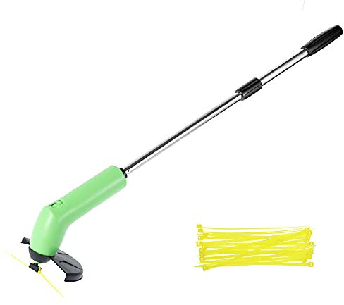 Desbrozadora eléctrica, minicortadora de césped eléctrica, con mango telescópico, ligero y portátil, se puede montar y desmontar, adecuado para escardar con baja y sin carga de trabajo