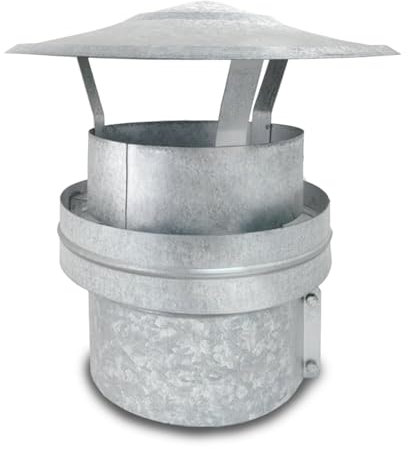 CAEXVEN Sombrerete Deflector para Conductos en Acero Galvanizado - Serie Lisa y Helicoidal - 200 mm