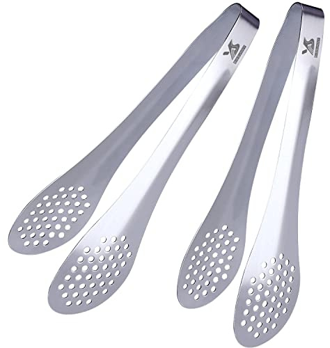 MSY BIGSUNNY 17,78 cm matserveringstänger rostfritt stål buffétänger (silver, 2-pack)