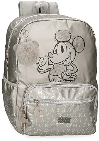 Disney Mickey 100 Cartable Scolaire pour Ordinateur Portable Gris 32x42x15 cms Polyester 20,16L