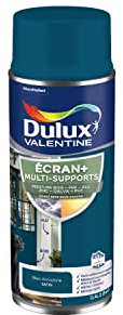 Dulux Valentine ECRAN+ MULTI-SUPPORTS EXTERIEURE - Peinture en Phase Aqueuse pour l'Éxtérieur et l 'Intérieur - Satin Bleu Amazone aérosol 400 ml