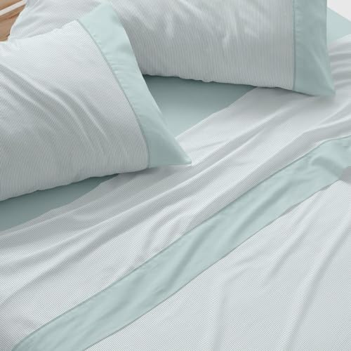 Burrito Blanco | Juego de sábanas | Cama de 120cm. (+Medidas Disponibles) | Diseño 297 | Color Verde (120x190/200cm.)