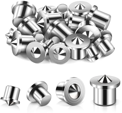 JatilEr 20 Stück Dübelhilfe Holzdübel Dübel Zentrierspitze, 6/8/10/12 mm Dübelhilfe Dübelspitzen Kohlenstoffstahl Dübelloch Markierer Dübelhilfe Holzdübel Set für Holzarbeiten Bohrwerkzeuge