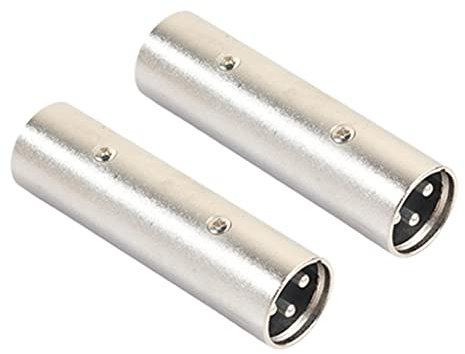 Sirxlevcy Adaptateur XLR Mâle à Mâle, Coupleur de Connecteur XLR 3 Broches Mâle à 3 Broches Mâle, Adaptateur de Ligne de Microphone -2 Paquets
