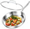 DELARLOCHEF Dreilagige Bratpfanne Edelstahl 24cm,18,10 Edelstahl,Induktion, Backofenfest bis 315°C, Bratrostsicher, Spülmaschinenfest