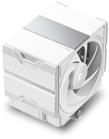 Sudokoo SK700 White AM5 CPU Cooler: 7 Heatpipes CPU Air Cooler for AM5 Exclusive - Single Tower PC Cooling with 120mm FDB PWM Quiet Fan & L-Rail Lock Mount