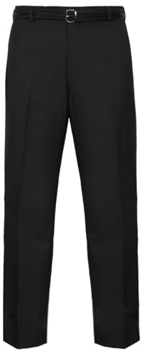 Men’s Formal Trousers – Men Smart Office Dress Pants with Pockets- (Black 34/31)