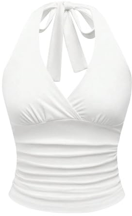 Gilet sans Manche Femme Col en V- Haut Sexy Dos Nu À Épaules Dénudées D'été Y2K Léopard Et Couleur Unie Débardeur Chic Et Élégants Vintage Coupe Slim Camisole Passe-Partout Confortable Caraco