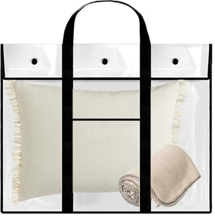 Borsa Di Stoccaggio Poster - Organizer Trasparente In PVC, Grande Portatore | 31,5x25,59 Pollici Manico E Design Tasca, Protezione Del Trasporto Di Opere D'arte, Supporto Da Tavolo, nero, Consulte la