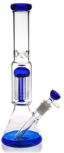 Gravity Glass Bong with Tornado percolate,Green Water Bongs with 14.5mm Bowl Height 33cm Weight 800g Glass Pipe for Smoking Hookah Bongs Oil Rig Smoking Pipe (Gravity Bong) (BONG-2)