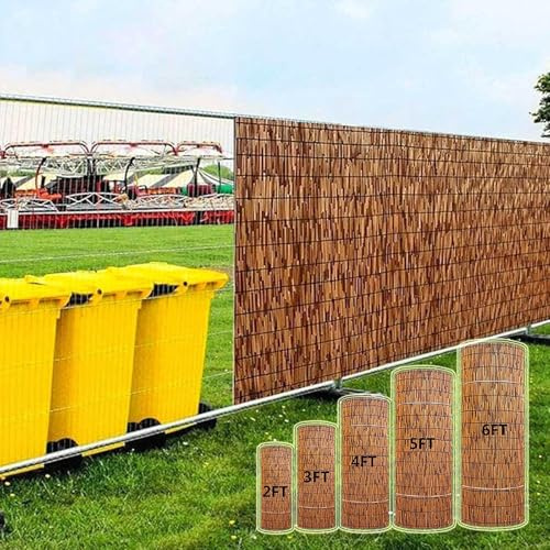 Clôture décorative enroulable en bambou de 1,2 m x 5 m pour jardin, cour, terrasse et balcons – Rideau en bambou respectueux de l'environnement pour une meilleure intimité en extérieur