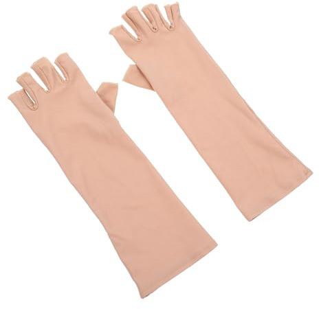 Mikinona Mangas para Brazos Protección Solar Transpirables con Dedos Cortos para Mujer Manguitos UV Ajustables para Ciclismo Senderismo y Actividades al Aire