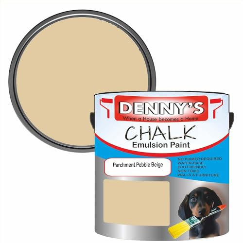 Premium Interior Wall & Furniture Chalk Paint – Parchment Pebble Beige – Rich Matt Finish, Durable & Washable, Low Odour, Ideal for Living Rooms, Bedrooms & Hallways (250ML Tin)