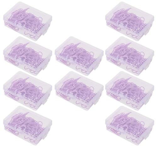 POPETPOP 10 boîtes Boîtes de Trombones Colorés Plastique Petits Signets Ludiques pour Bureau École et Maison Clips Originales pour Notes Calendriers Dossiers et Invitations de Mariage