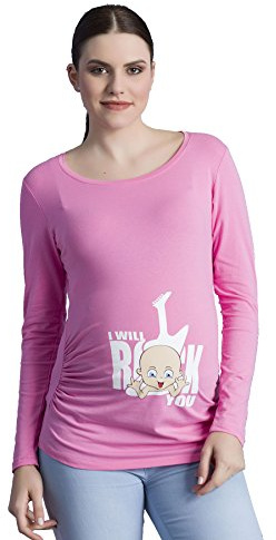 I Will Rock You – mammaskjorta med motiv sweatshirt graviditetströja för graviditet, långärmad, ROSA, M